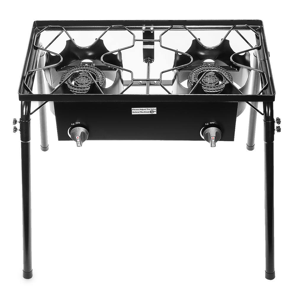 Stark Portable 24,000 BTU Propane Gas Stove-Top Double Burner Fryer Outdoor  Camping Tailgate Stoves Cooktop 95501-H2 - The Home Depot