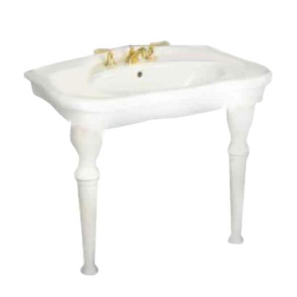 St. Thomas Creations Parisian Grande Console With Straight Legs- White-DISCONTINUED