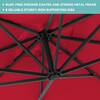 JEAREY 8 ft. x 8 ft. Steel Square Cantilever Patio Umbrella with Weighted Base in Red 8x8XJ+DZ-Rd