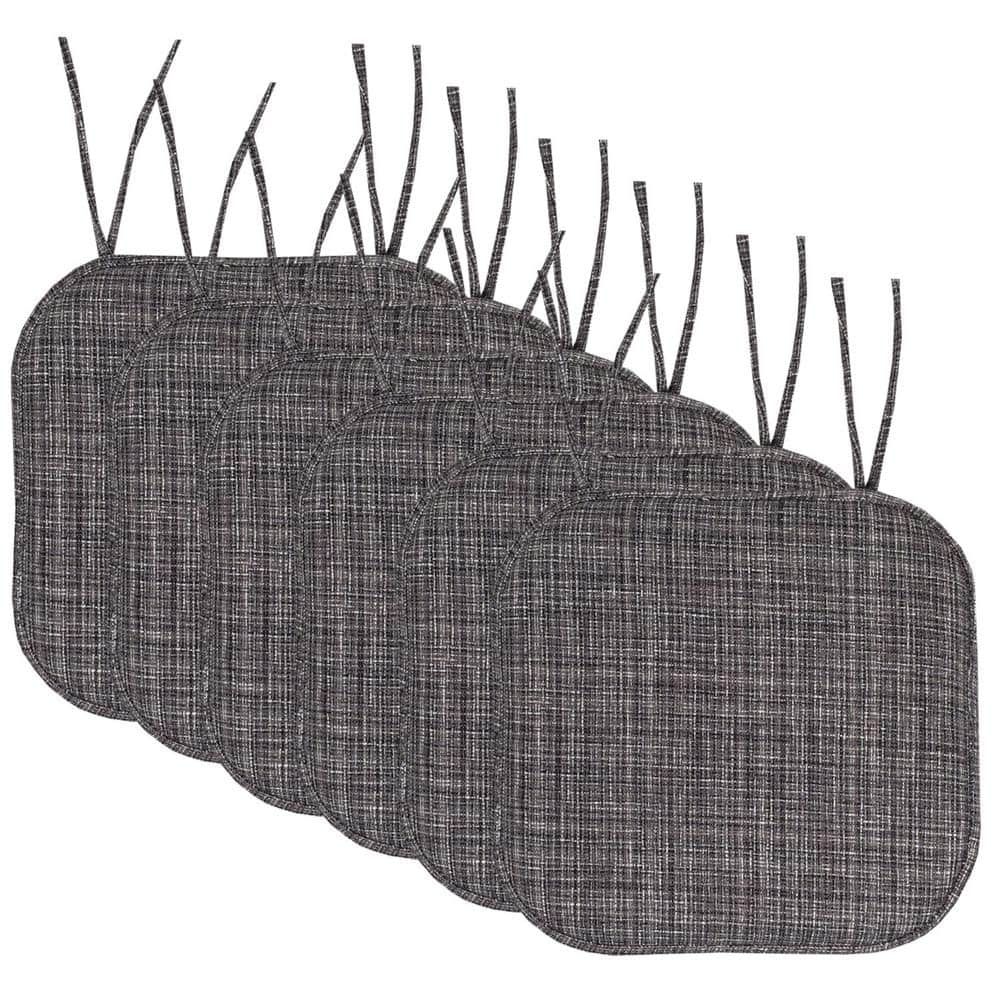 Aria Memory Foam Square Non-Slip Indoor/Outdoor Chair Seat Cushion with Ties, Gray/Black (6-Pack) price history on PriceWatchPro