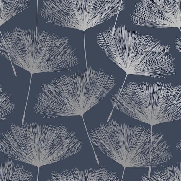 HOLDEN Glistening Floral Navy Blue Non-Pasted Wallpaper (Covers 56 sq. ft.)