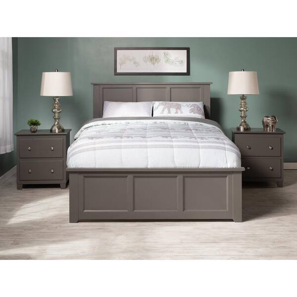 Afi Madison Gray Solid Wood Frame King Size Platform Bed With Matching Footboard And Twin Xl Afi Madison Gray Solid Wood Frame King Size Platform Bed With Matching Footboard And Twin Xl