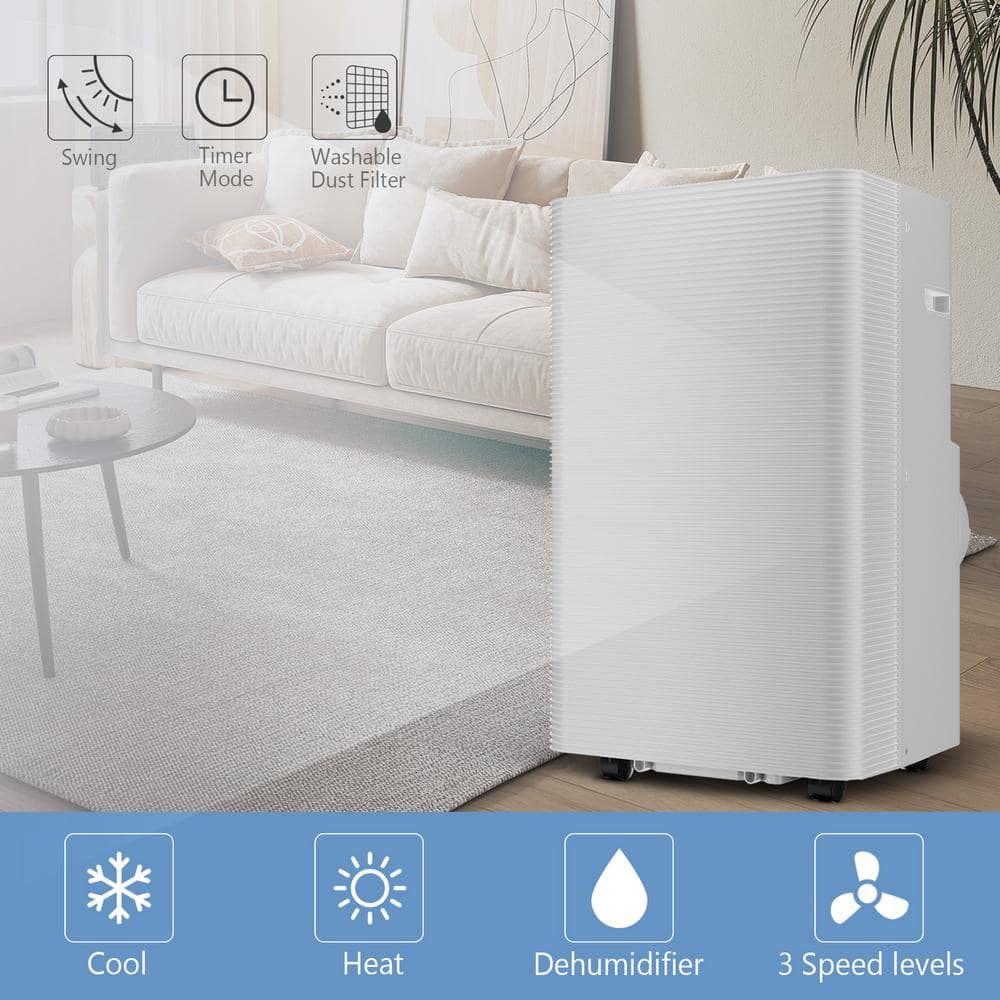 Ukoke 4-in-1 White Portable Air Conditioner with Heater and Remote