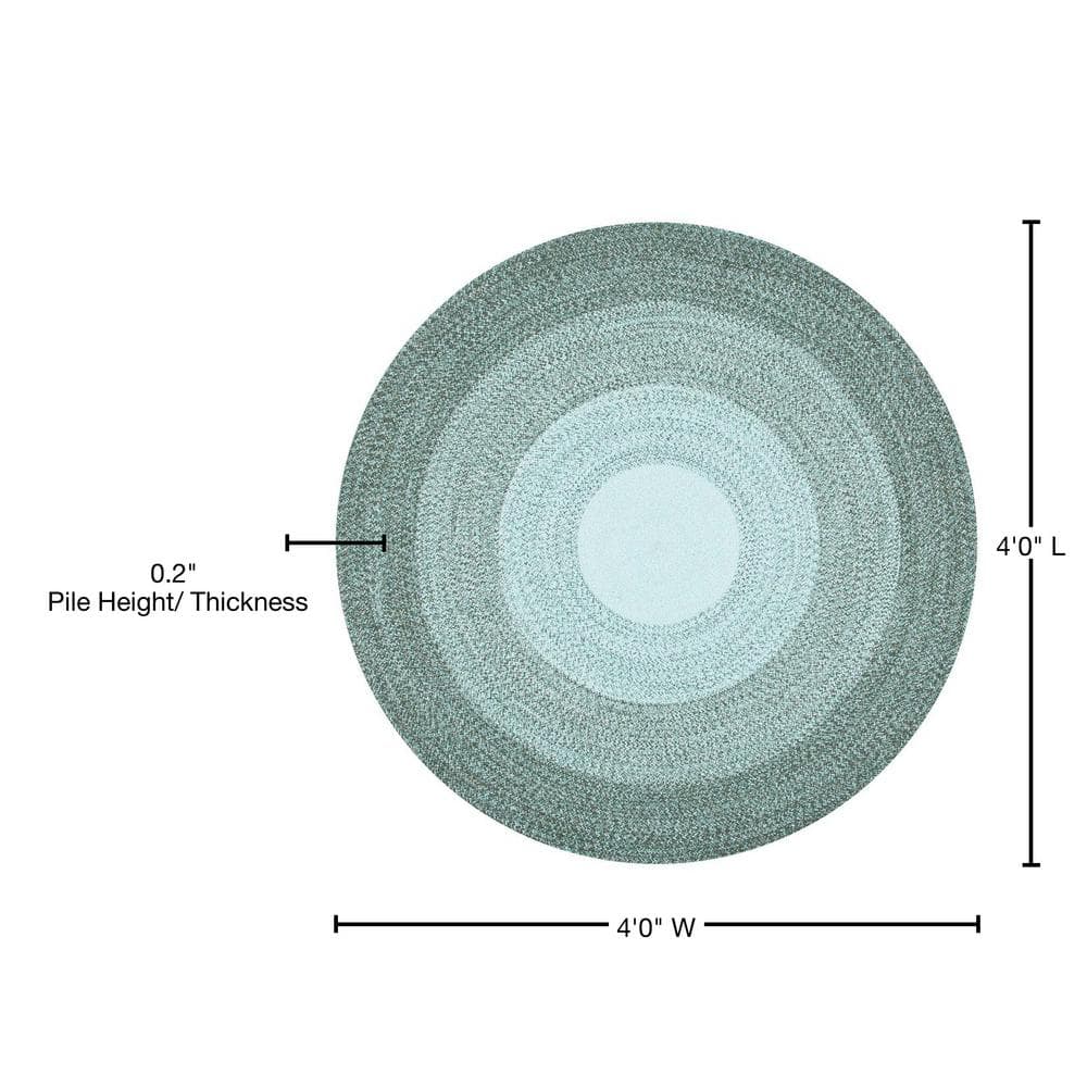 Hand-Knotted Blue Cotton Round Area Rug