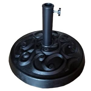 Resin Aluminum Patio Umbrella Base in Black