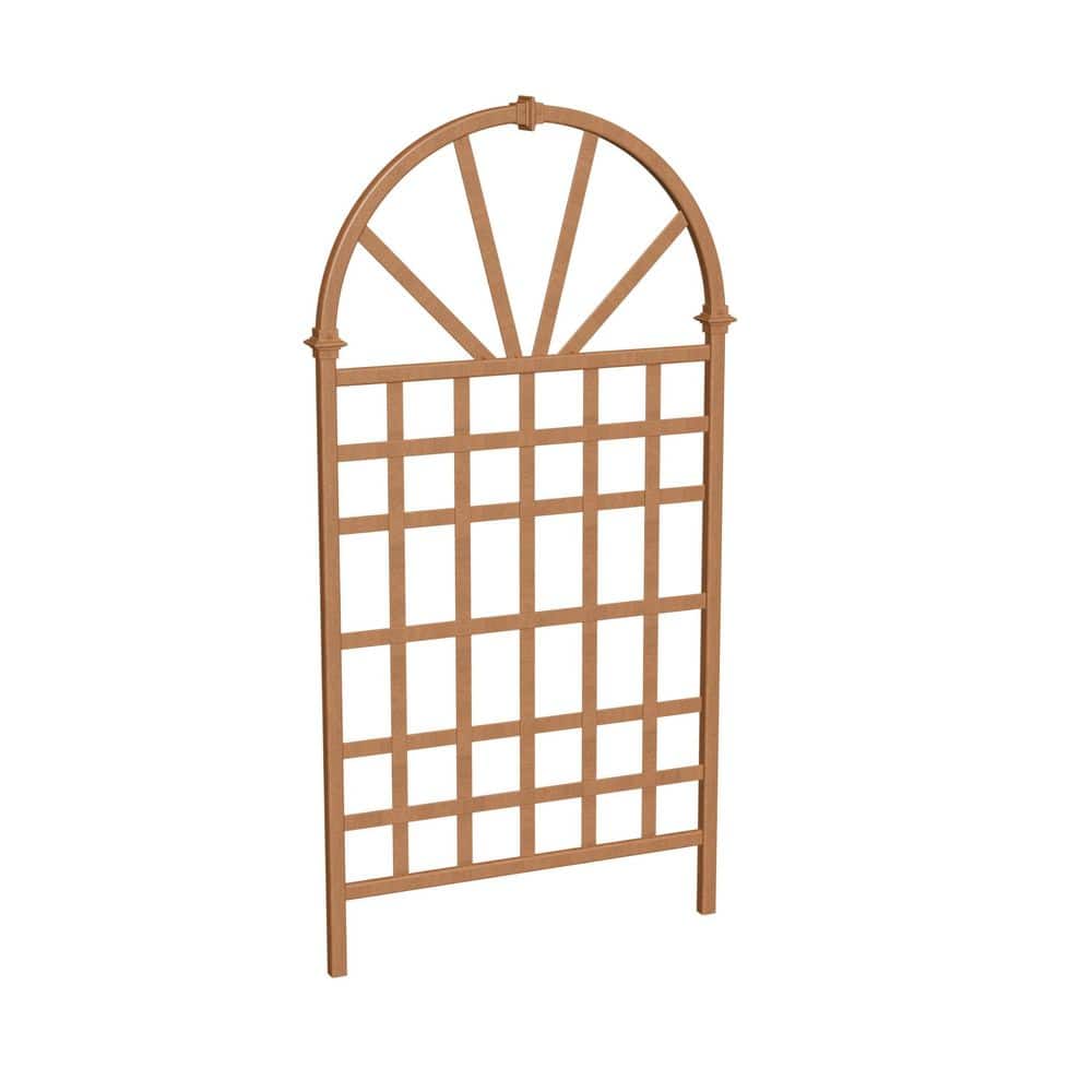 Savannah 39"W x 77"H Brown Composite Vinyl Garden Trellis