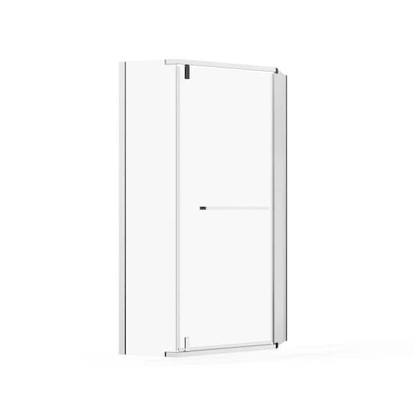 36 in. W x 72 in. H Neo Angle Pivot Frameless Corner Shower Enclosure in Chrome Finish