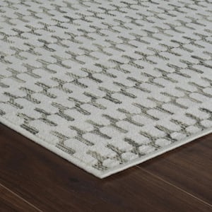 Maise Cream Beige 2 ft. x 8 ft. Modern Abstract Indoor Outdoor Runner Rug