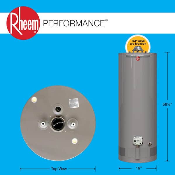 Performance 40 Gal. Tall 36,000 BTU Natural Gas Water Heater with Top T and P Valve and 6-Year Warranty