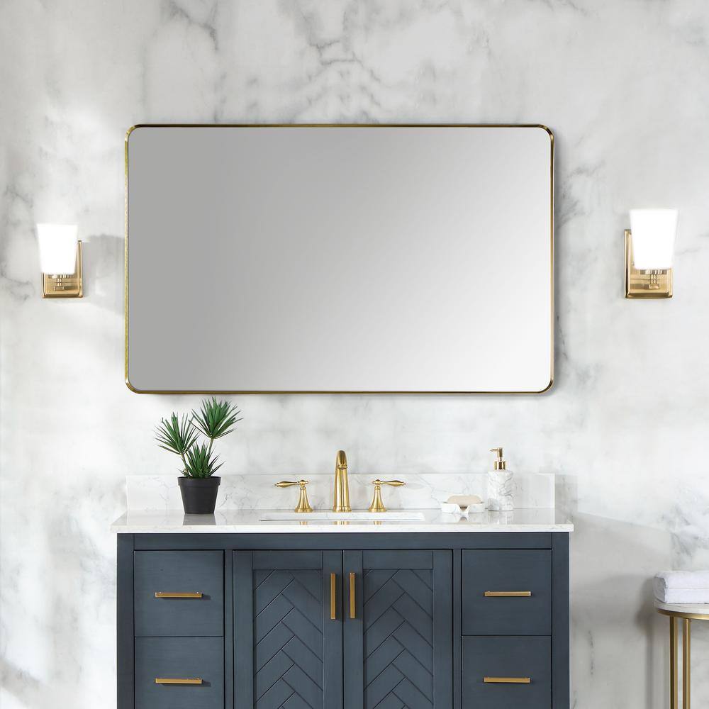 Eleganza 48" Gold & Silver Aluminum Rectangular Vanity Mirror