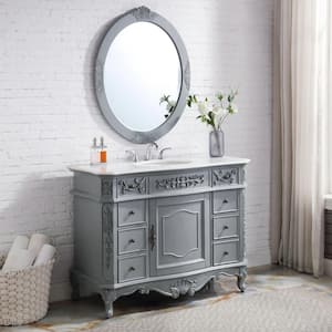 Winslow 45 in. W x 22 in. D Bath Vanity in Antique Gray with Vanity Top in White Marble with White Basin
