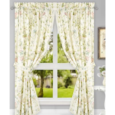 Multi Floral Rod Pocket Room Darkening Curtain - 45 in. W x 63 in. L (Set of 2)