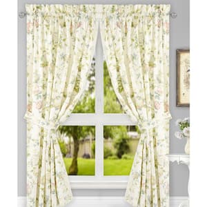 Multi Floral Rod Pocket Room Darkening Curtain - 45 in. W x 84 in. L (Set of 2)