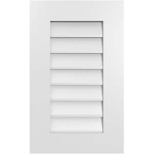 16 in. x 26 in. Rectangular White PVC Paintable Gable Louver Vent Non-Functional