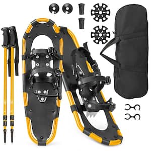 4-in-1 Lightweight Terrain Snowshoes 21 in. Aluminum Snow Shoes with Flexible Pivot System Gold