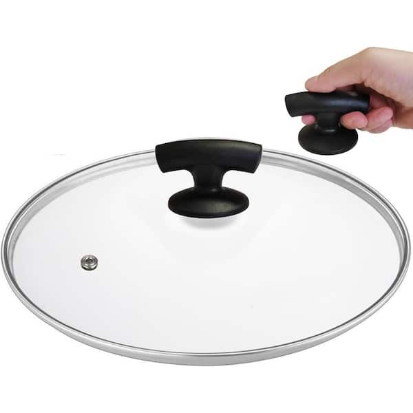 Tempered Glass Lid with Stainless Steel Rim Clear Steam Vent Fits Most Pots Pans Skillets Dutch Ovens 1 Piece