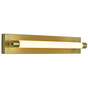 Procyon 24 in. ETL Certified Integrated LED ADA Compliant Bathroom Lighting Fixture in Antique Brass