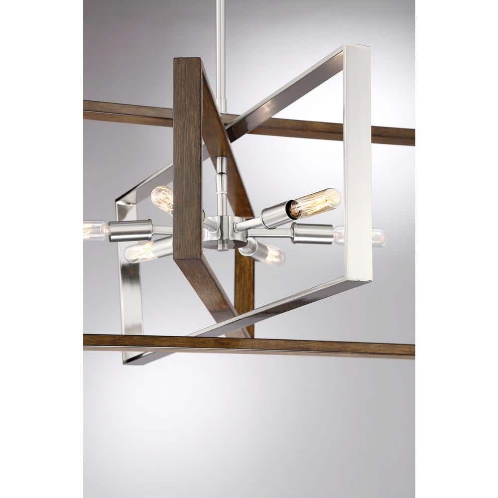 Madison Avenue 28" Brushed Nickel & Corona Bronze Crystal Pendant