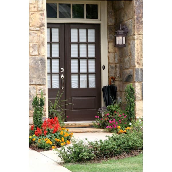 1-Light Oil Rubbed Bronze Outdoor Integrated LED Wall Lantern Sconce