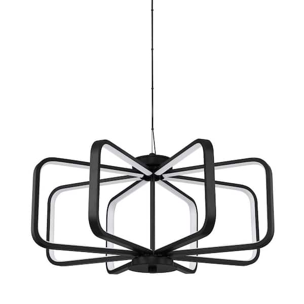 Hampton Bay Birmingham 35-Watt Matte Black Integrated LED Pendant