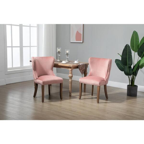 blush pink dining chair