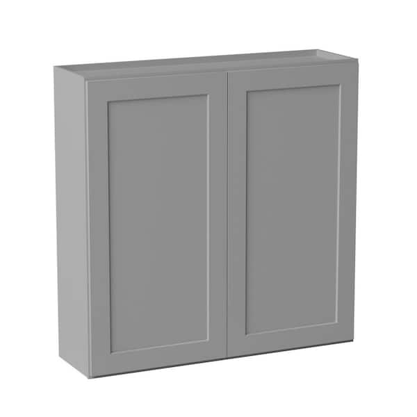 42 in. W x 12 in. D x 42 in. H Ready to Assemble Solid Wood Shaker Wall Kitchen Cabinet in Light Grey