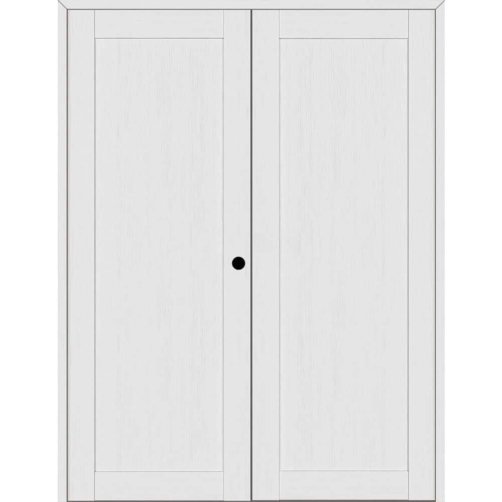1-Panel Shaker 72 in. x 96 in. Left Active Bianco Noble Wood Composite Double Prehung Interior Door price history on PriceWatchPro