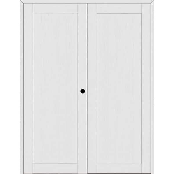 Belldinni 1-Panel Shaker 72 in. x 96 in. Left Active Bianco Noble Wood Composite Double Prehung Interior Door