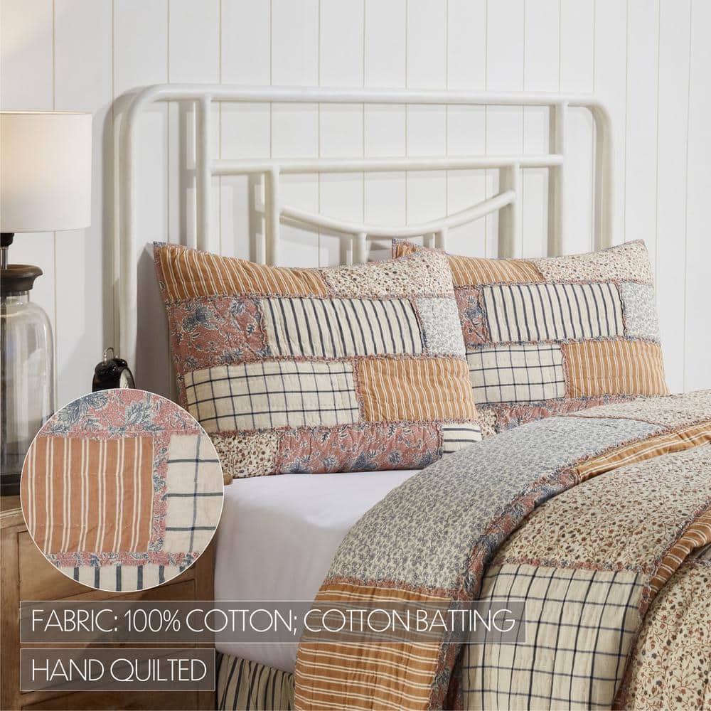 Kaila Patchwork Quilted Cotton Standard Sham in Autumn Hues