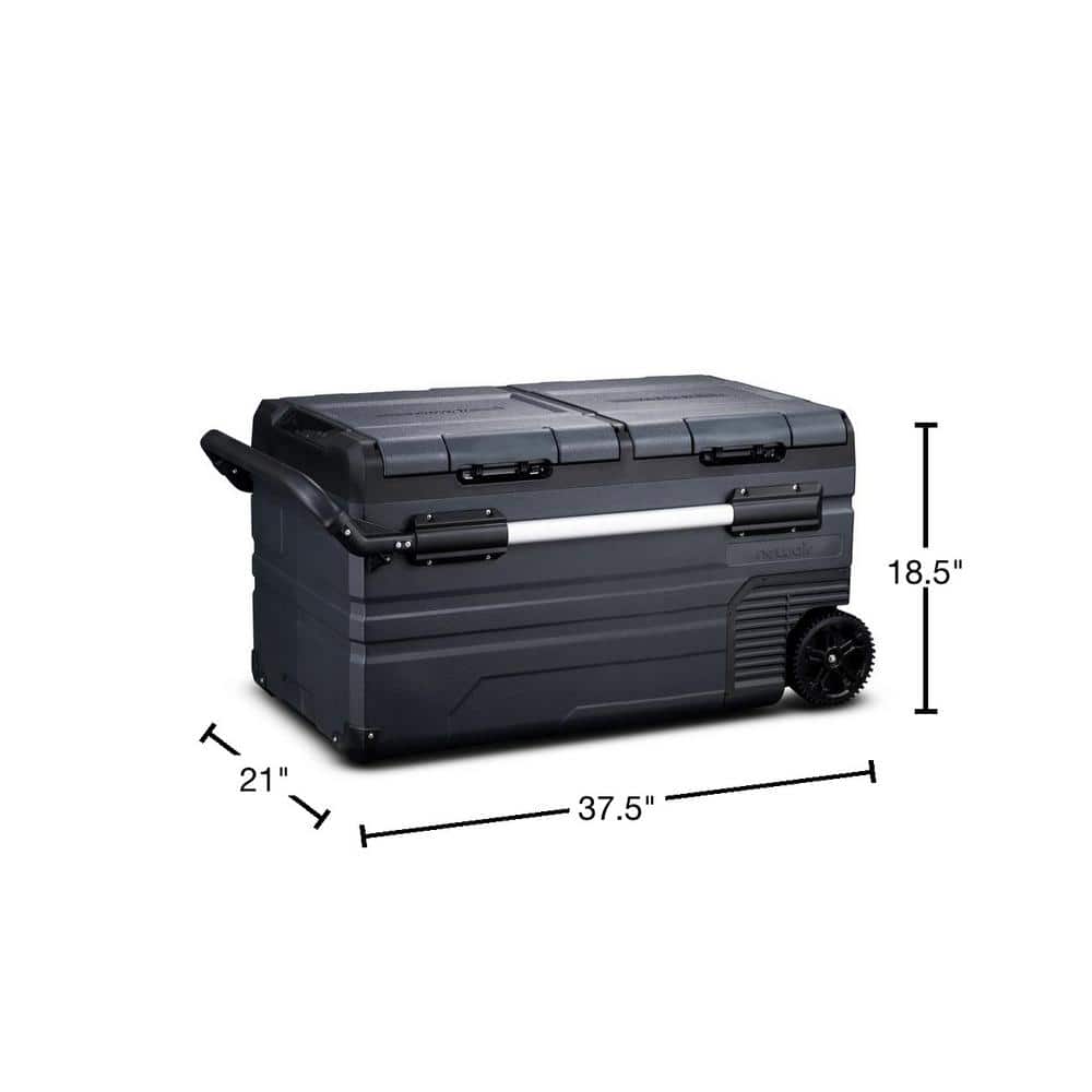 Newair 80 Qt Black Electric Portable Camping Cooler with Wheels