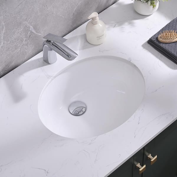 YASINU Aquatica 18 in. x 15 in. Oval Vitreous China