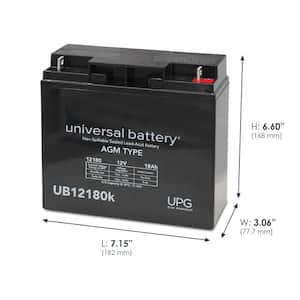 12-Volt 18 Ah T4 Terminal Sealed Lead Acid (SLA) AGM Rechargeable Battery