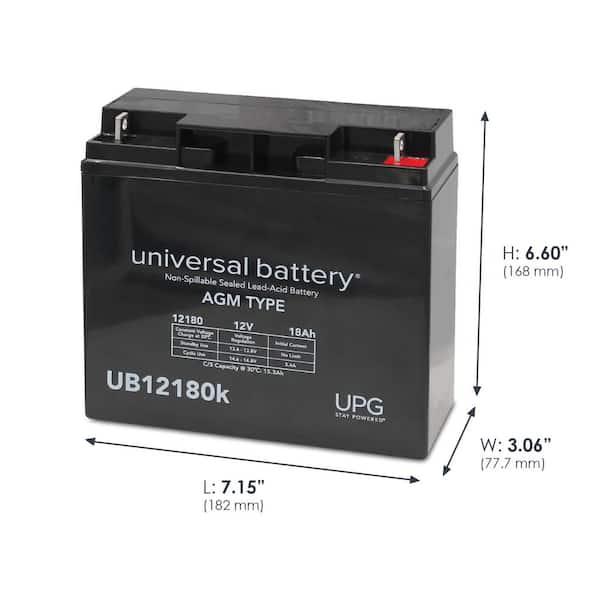 12-Volt 18 Ah T4 Terminal Sealed Lead Acid (SLA) AGM Rechargeable Battery