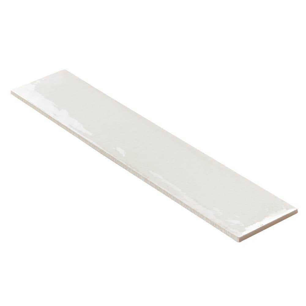 White Polished Porcelain Rectangular Subway Wall Tile 3-in x 16-in