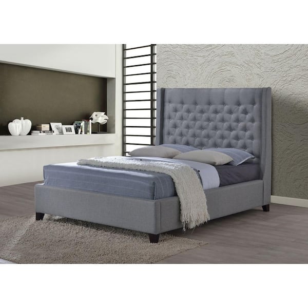 luxeo Huntington Gray Queen Upholstered Bed