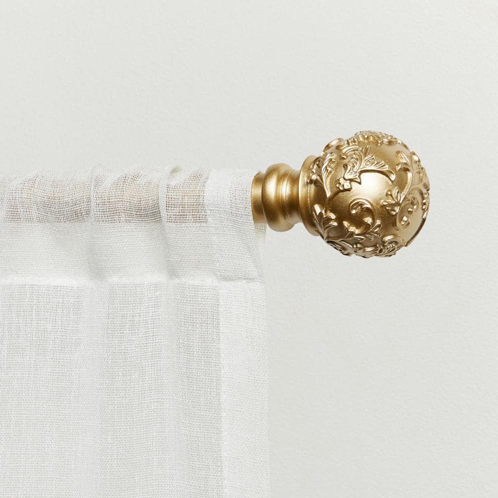 Gold Iron and Resin Vine Curtain Rod, 66-120 in