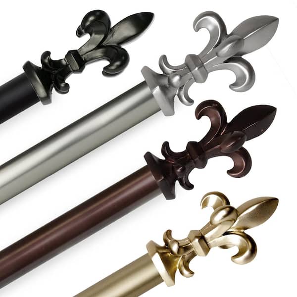EMOH 1 Inch Dia 120-170" Adjustable Emmett Single Curtain Rod in Gold