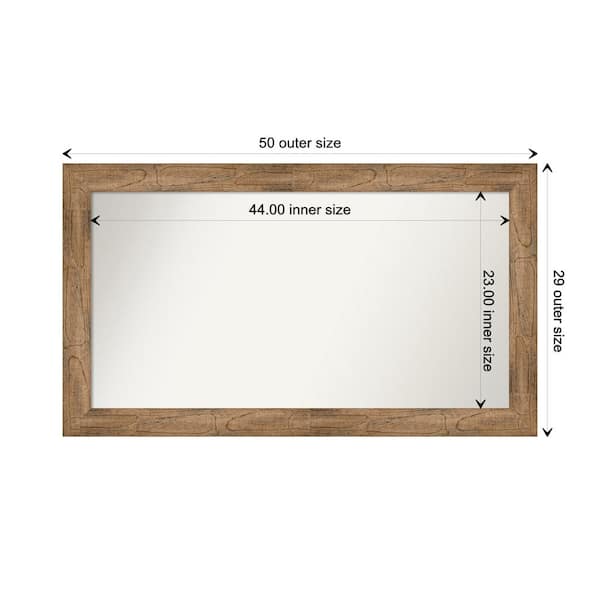 Amanti Art Owl Brown 49.5 in. W. x 28.5 in. Custom Non-Beveled Wood Framed Bathroom Vanity Wall Mirror