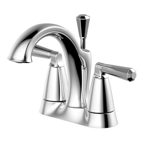 Ultra Faucets 4 in. Centerset 2-Handle Bathroom Faucet with matching Pop-Up Assembly in Chrome