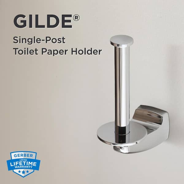 Gilde Wall-Mount Single Post Toilet Paper Holder in Chrome