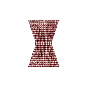 Buffalo Check 54 in. W x 40 in. L Polyester/Cotton Light Filtering Door Panel and Tieback in Burgundy