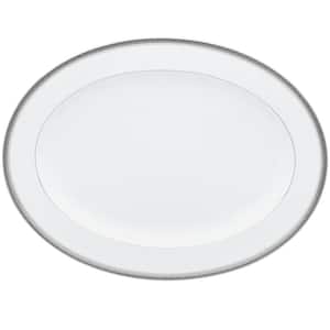 Charlotta Platinum 16 in. (Platinum) Porcelain Oval Platter