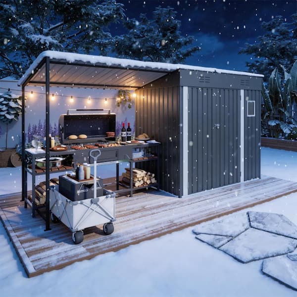 12 ft. x 4 ft. Outdoor Storage Shed & Gazebo Combo,Waterproof