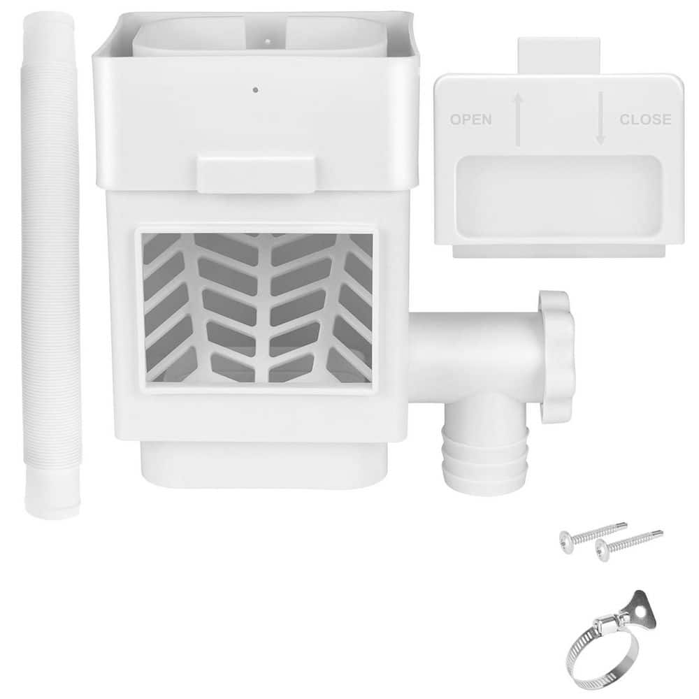 White Rain Barrel Diverter Kit with Adjustable Valve, Gutter Filter and 5 