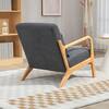 Yofe Comfy Mid-Century Modern Blue Velvet Upholstered Living Room Accent Chair, Wood Frame Arm Chair with Waist Cushion