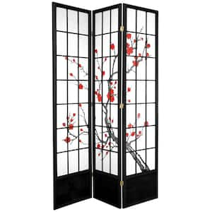 7 ft. Black 3-Panel Room Divider