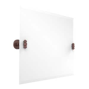 South Beach Collection 26 in. x 21 in. Rectangular Landscape Single Tilt Mirror with Beveled Edge in Antique Copper