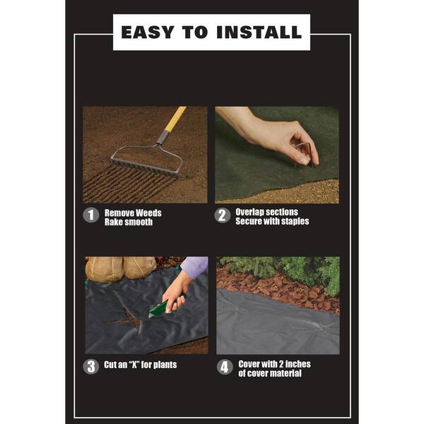 Vigoro - 4 ft. x 100 ft. Weed Barrier Landscape Fabric with PowerGrid, Heavy Duty