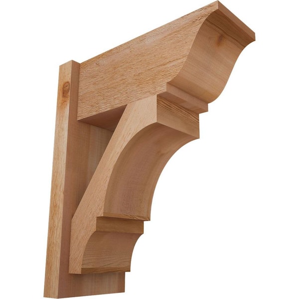 Ekena Millwork 8 in. x 22 in. x 18 in. Balboa Traditional Rough Sawn Western Red Cedar Outlooker