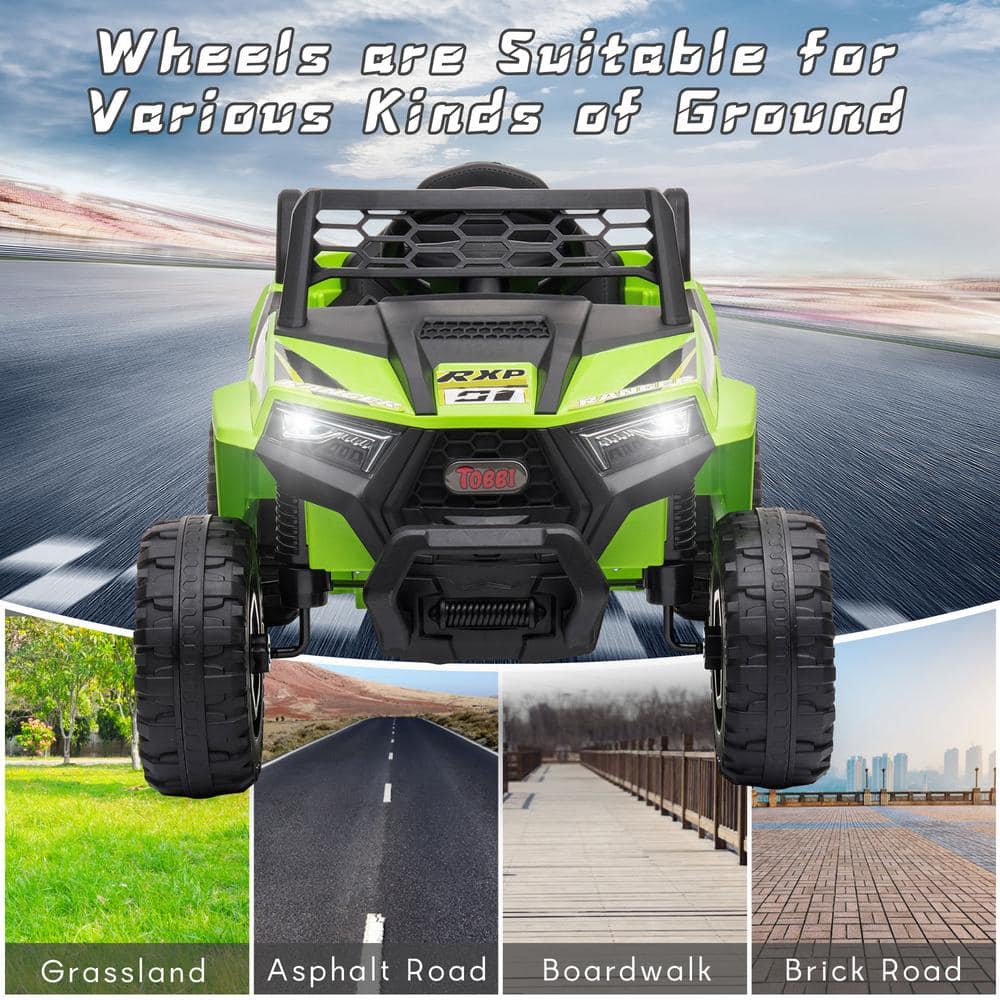 Green 12V Kids Electric Dune Buggy with LED Lights
